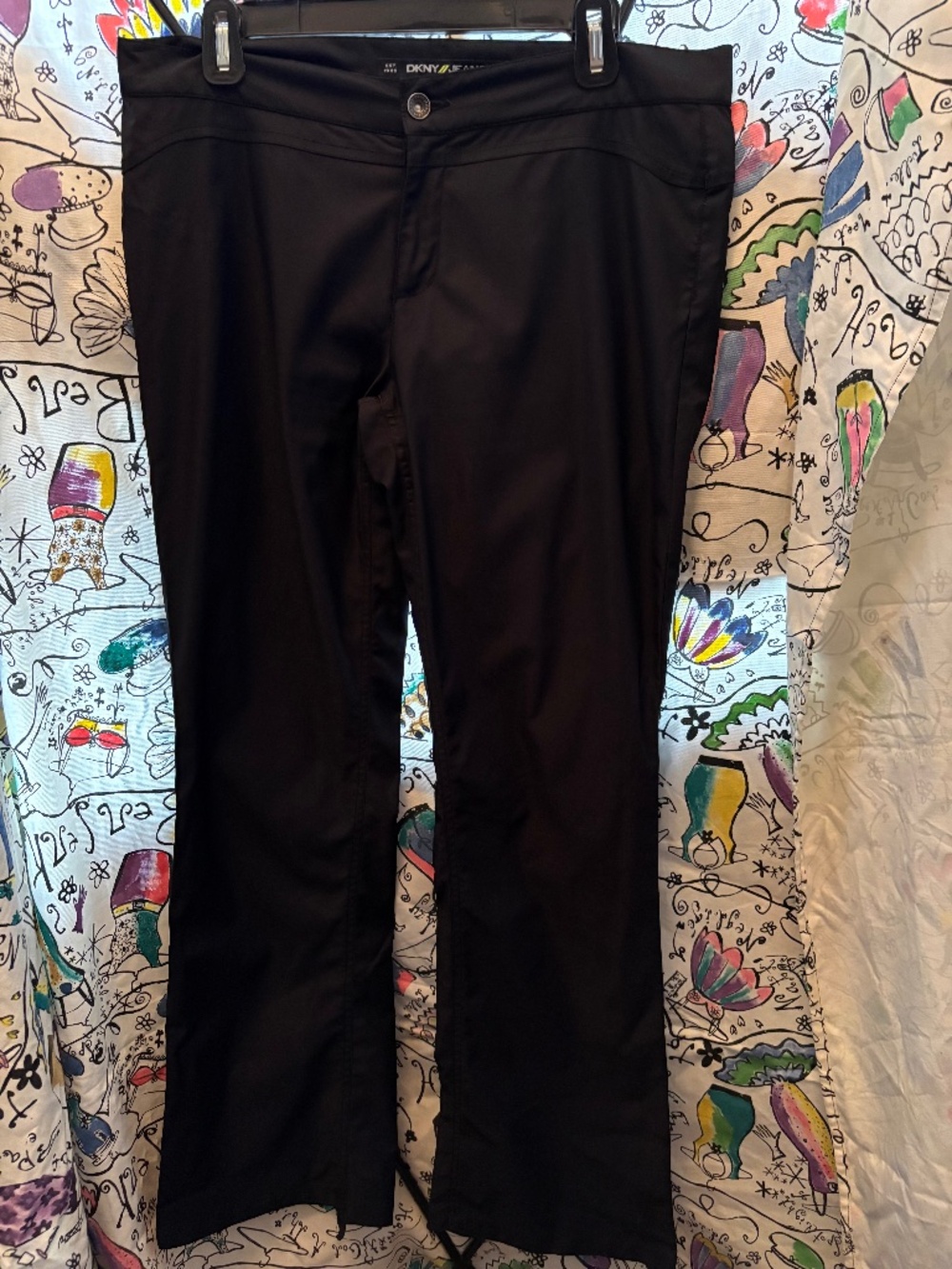 DKNY black low rise flare pants/ jeans